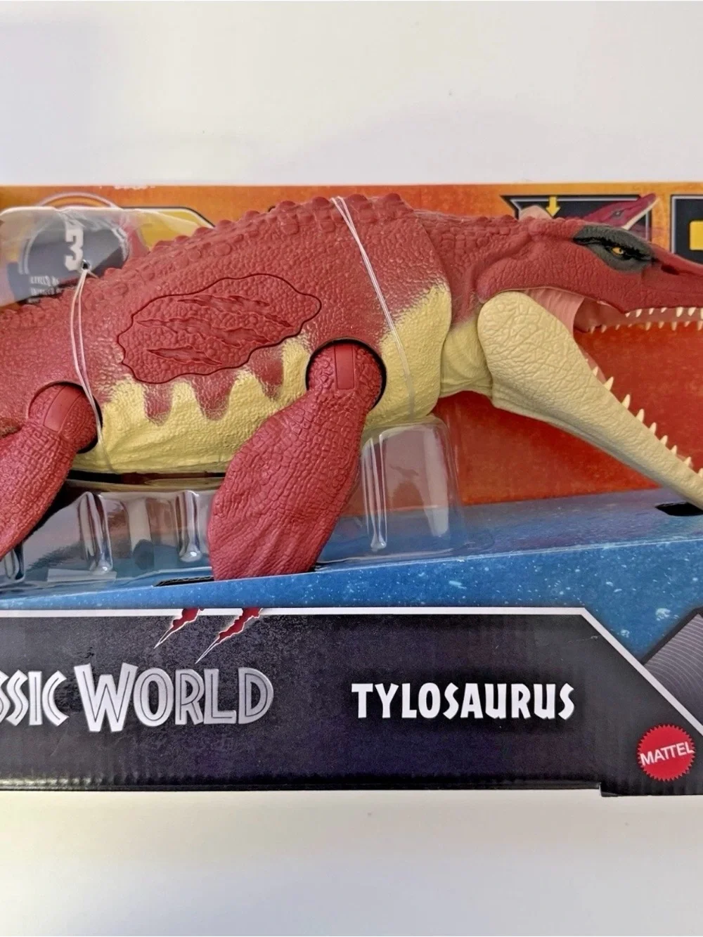 Mattel Jurassic World Tylosaurus in Red and Cream